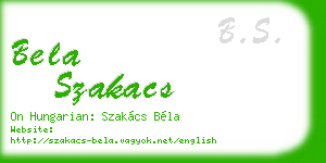 bela szakacs business card
