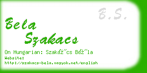 bela szakacs business card